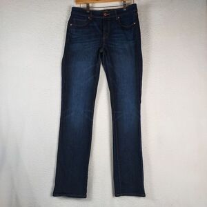 LOFT Women’s Modern Straight Jeans Size 6 28 Dark Wash Denim Classic Mid Rise